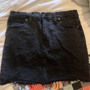 Madewell black denim skirt